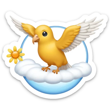 Quiero un emoji de la paz con una paloma blanca y un círculo sticker