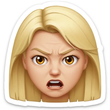 pissed off blonde women sticker