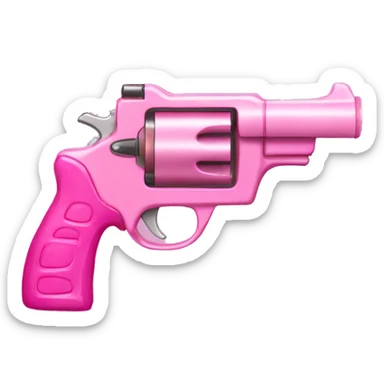 Pink gun with pink bow on sticker