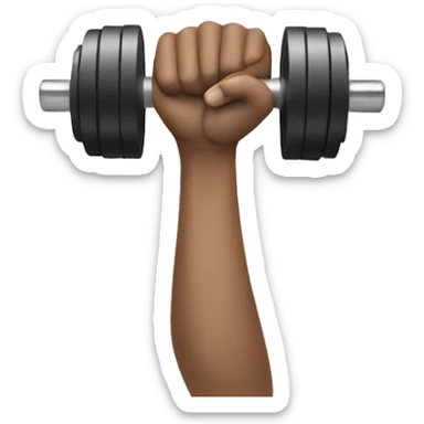 one white hand with dumbbells sticker
