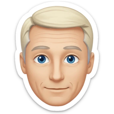 Avatar pic male gray hair blue eyes clean shaven blonde eyebrows high cheekbones sly smile long eyelashes sticker