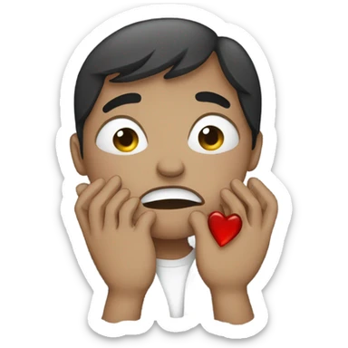 Person crying with broken heart  sticker