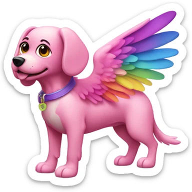 Pink dog with wings sticker