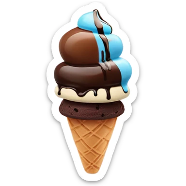 Ice cream and brownie  sticker