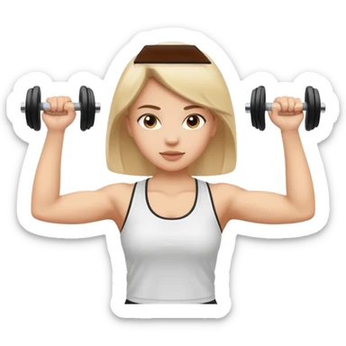 girl working out arms with a shirt on  sticker