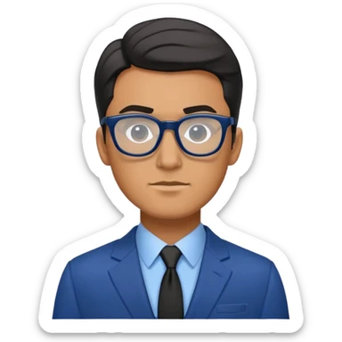 male spy in a blue with black glasses  sticker