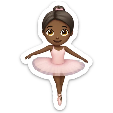 Brown skin girl doing ballet  sticker