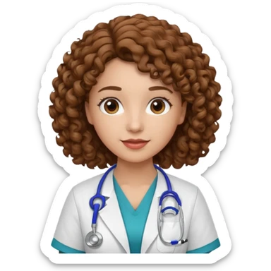 curly nurse sticker