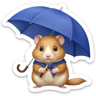 hamster holding an umbrella sticker