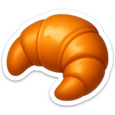 Create another croissant in the style of Apple emojis, with no background. The style is apple emoji style, concise prompt. sticker