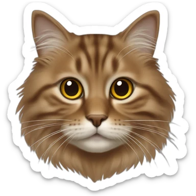 Brown fall Siberian cat face sticker