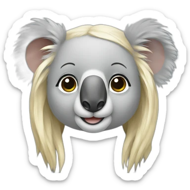 Koala with long blonde hair sticker