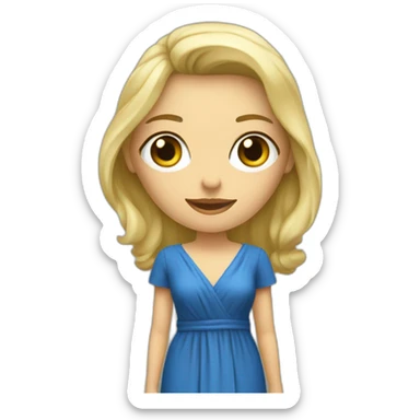 une femme blonde aux yeux bleus avec une robe d'avocate sticker