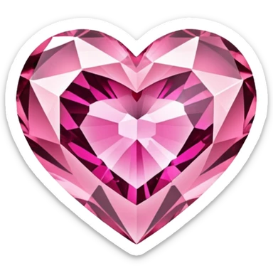 pink diamond heart sticker