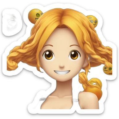 Nami qui embrasse Luffy sur la bouche sticker