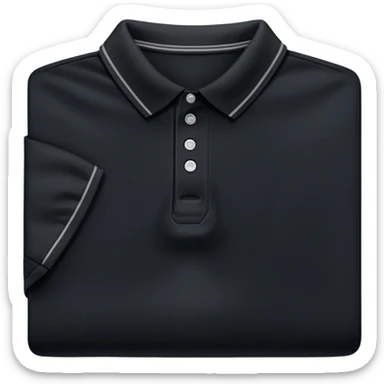 Black polo shirt, classic collared shirt sticker