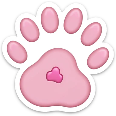 simple cat paw, cute feline foot with pink paw pads sticker