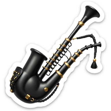 Black bagpipe sticker
