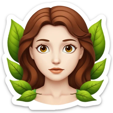 Mother Nature white skin brown hair sticker