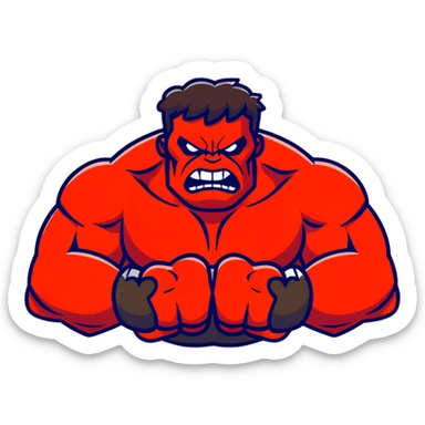 angry Red Hulk sticker