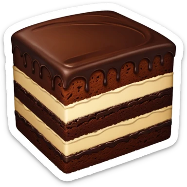 realistic chocolate cake piece sticker