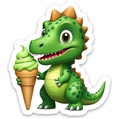 Dino with an ice cream sticker