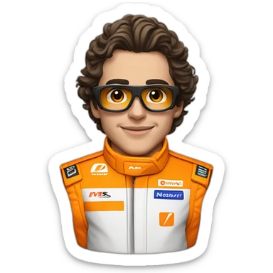 Lando Norris with Orange of Mclaren sticker