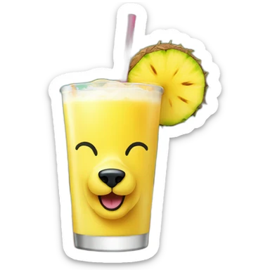 Dog drink a pina colada sticker