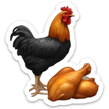 noire qui mange du poulet sticker