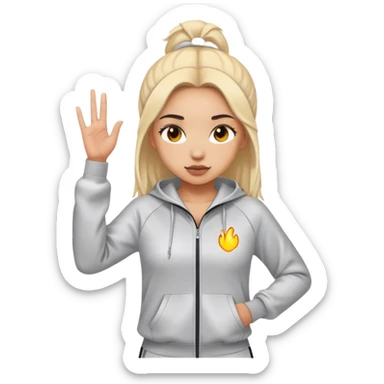 The girl who is wearing a tracksuit  sticker