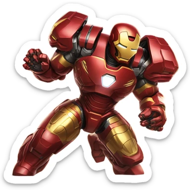 War machine fighting iron man sticker