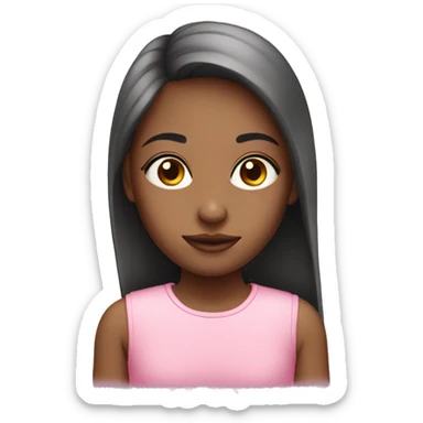 girl with glass pink sticker