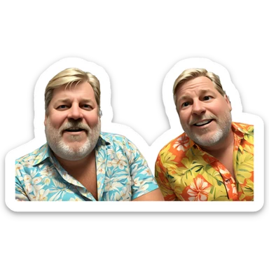 blonde boy in hawaiian shirt sticker