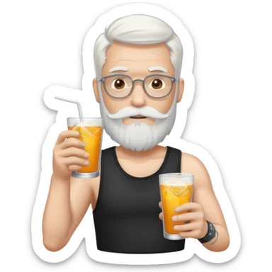 Drink holders with hat white hair white bearded  tatoo guy sticker