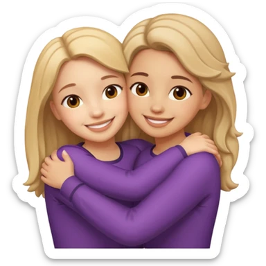 Girls hugging sticker