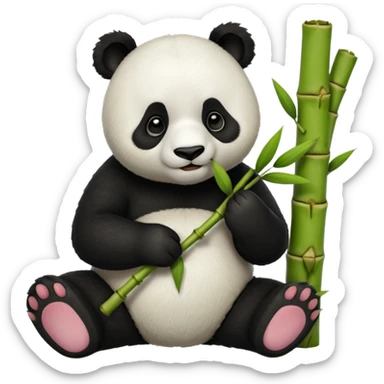 Panda eating bamboo sticker