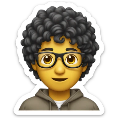 joven pelo claro y lentes tomando el metro sticker