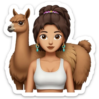 Lama wearing crop top sticker