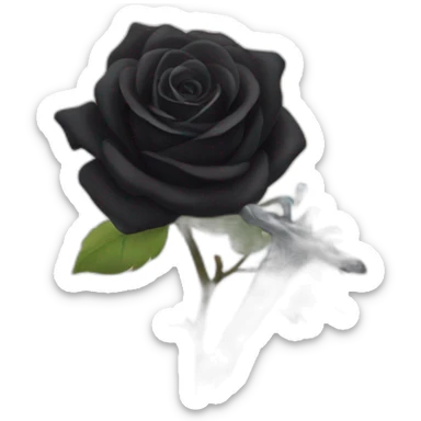 Magic black rose and sword sticker