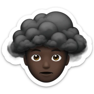 A pitch black head covered in black smoke  sticker