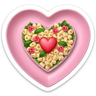 Hawaiian Mac salad light pink heart shaped plate sticker