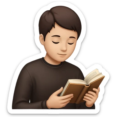person silhouette reading a book sticker