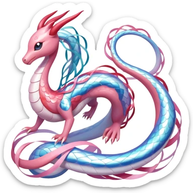 Milotic-Sylveon-Dragonair-Fakémon-hybrid-creature (full body)  sticker