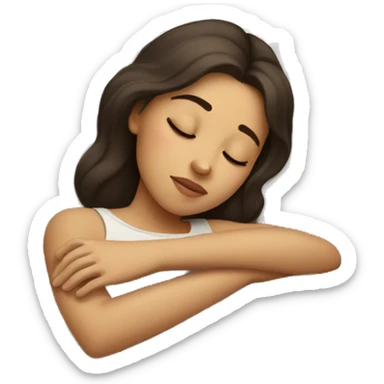 Brunette girl sleeping sticker