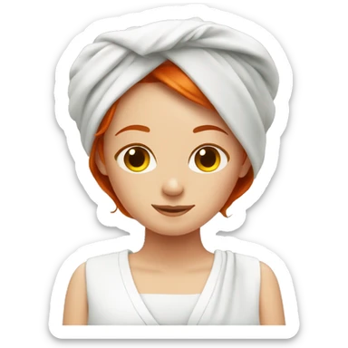 red headed girl relaxing in spa sticker