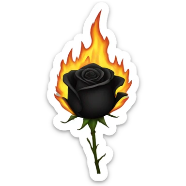 BURNING black ROSE sticker