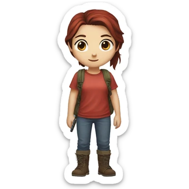 Ellie the last of us red t-shirt sticker