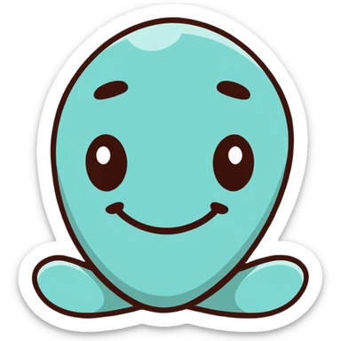 Face with droopy eyelids, goofy smile, looking very relaxed and stoned sticker