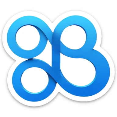 The image is a stylized logo composed of interconnected blue circles forming a letter "B" on a black background.
 sticker