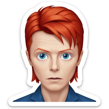 David Bowie with Blue eyes, red hair sticker